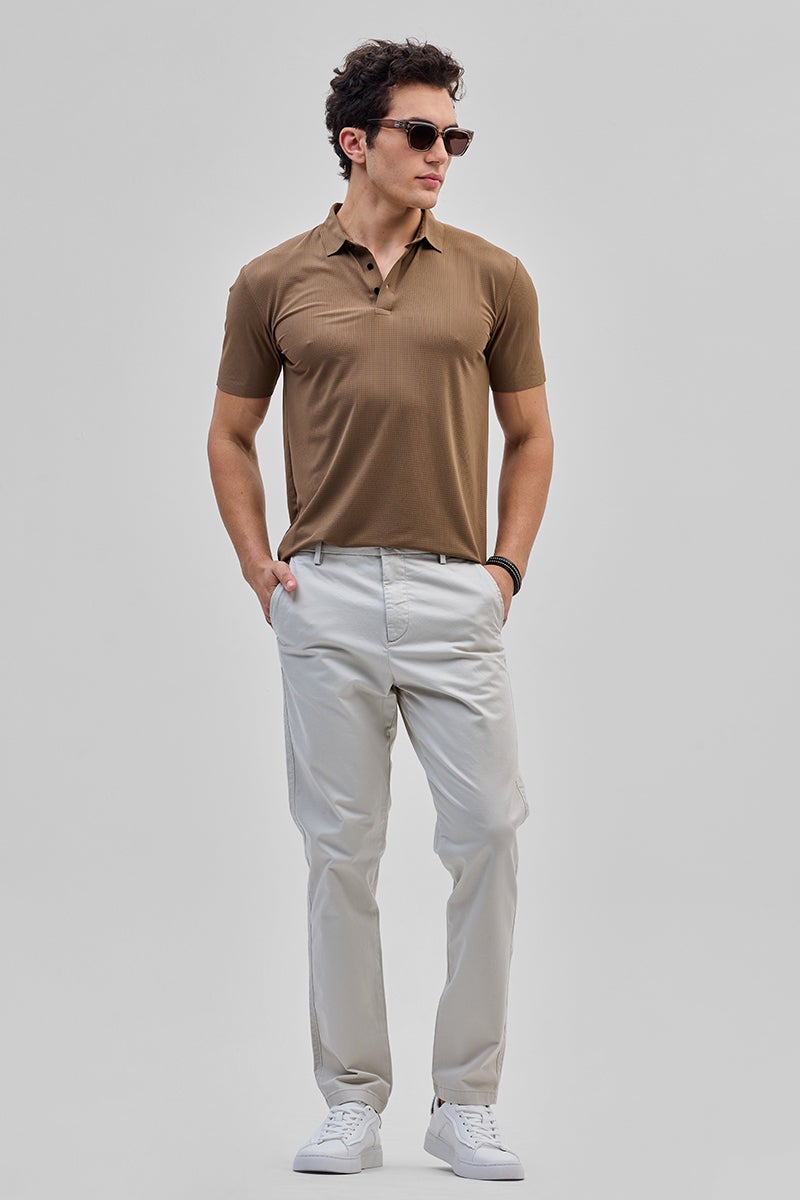 SNITCH Cream Slim Fit Trousers - Image 3